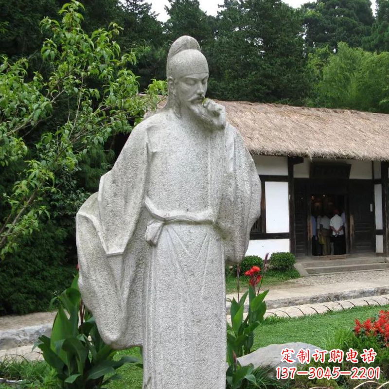 丽水白居易石雕塑像-公园景区中国古代历史文化名人雕塑