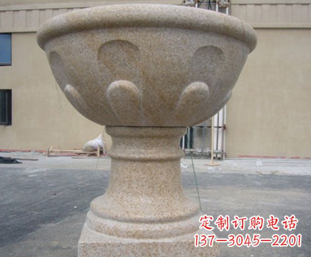 丽水别墅景观大理石花盆石雕 (3)