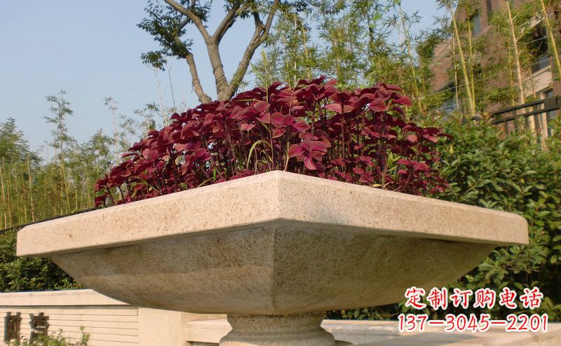 丽水别墅景观大理石花盆石雕_1