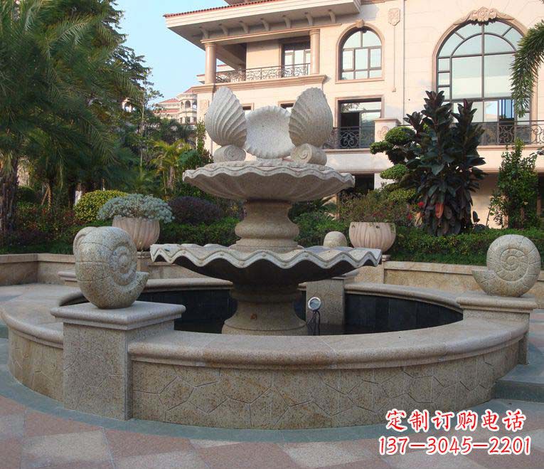 丽水别墅景观多层喷泉石雕