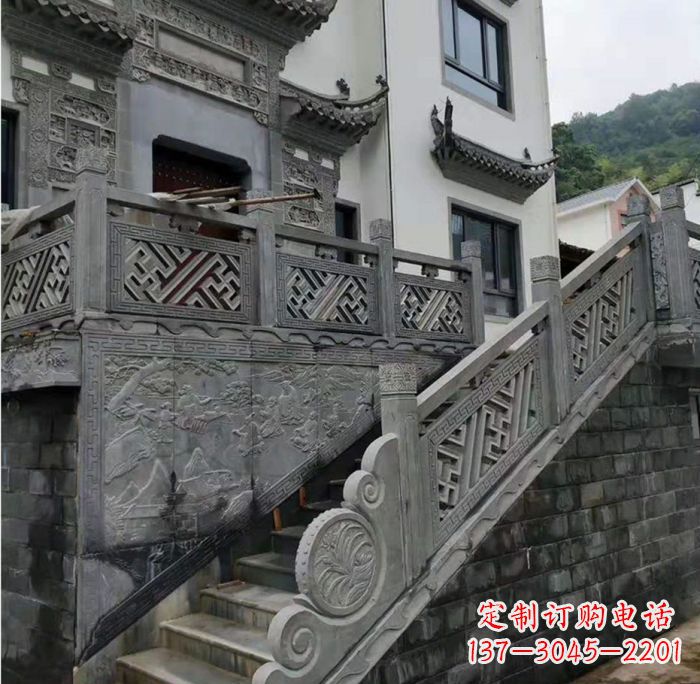 丽水别墅景观仿古石雕栏板_2