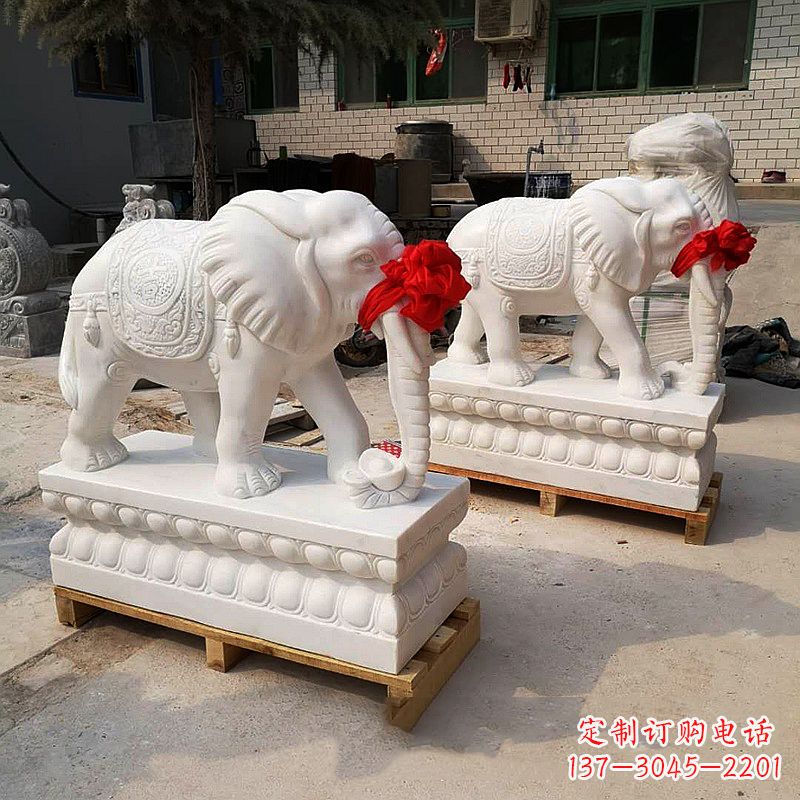 丽水精致工艺石雕大象