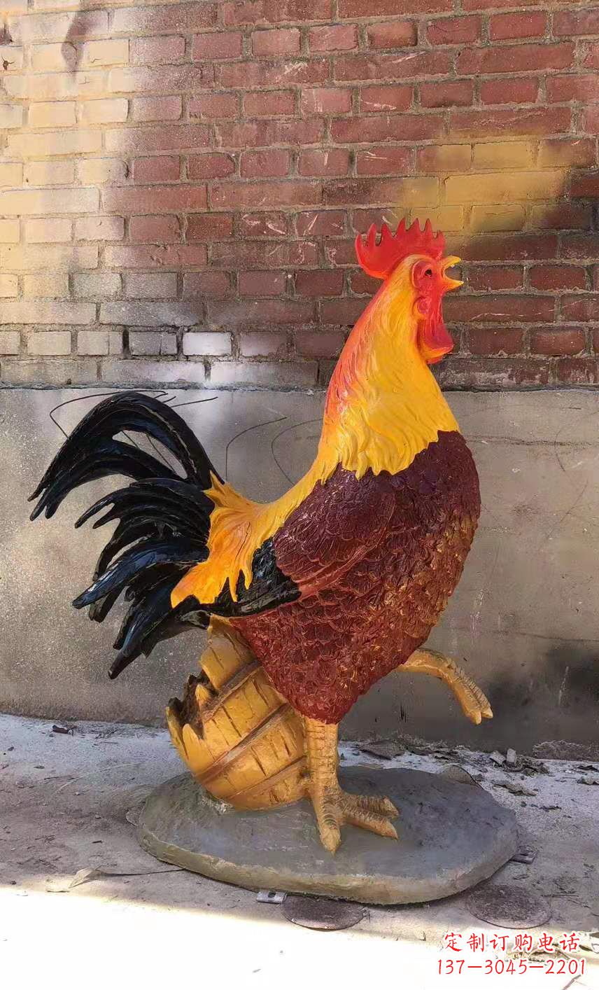 丽水玻璃钢公鸡雕塑