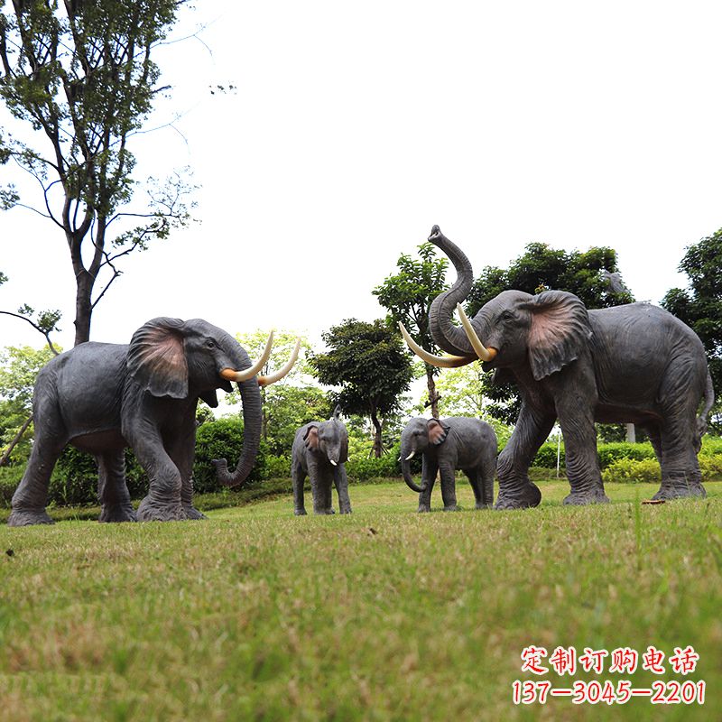 丽水玻璃钢大象雕塑传承古老文化，点缀园林景观