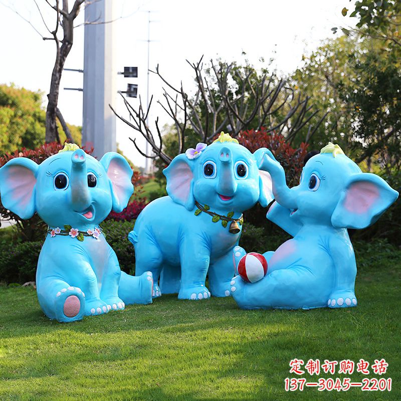 丽水玻璃钢大象雕塑精美的艺术品
