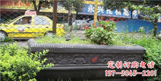 丽水玻璃钢仿铜花盆景观雕塑
