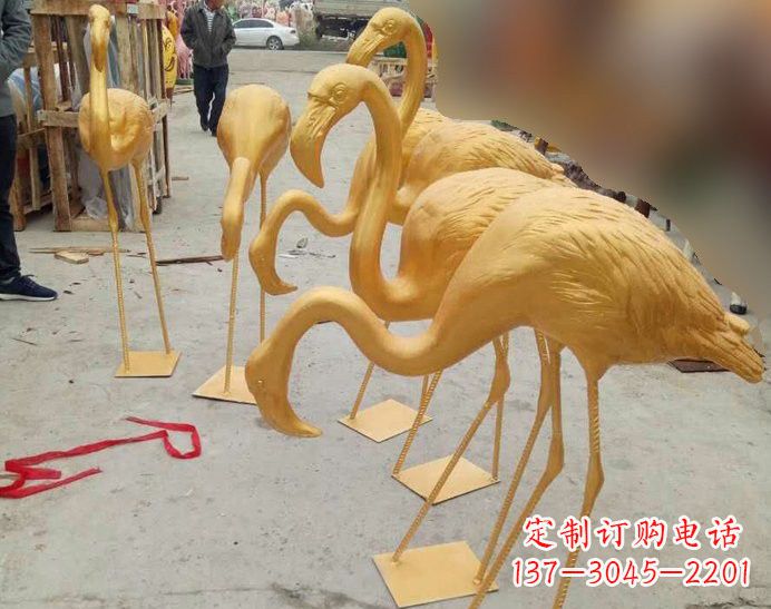 丽水火烈鸟雕塑仿铜雕塑的精美杰作