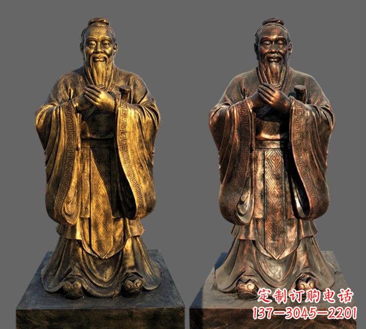 丽水玻璃钢仿铜孔子雕塑——校园名人的荣耀