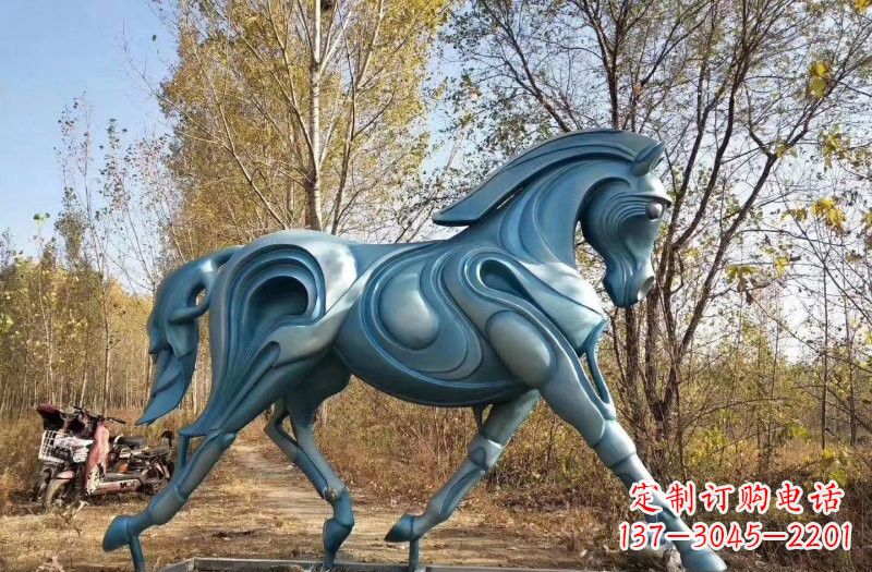 丽水玻璃钢仿铜青铜抽象奔马