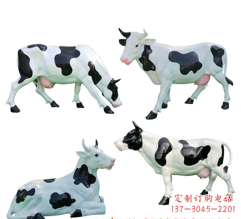 丽水玻璃钢仿真奶牛雕塑精美的艺术品