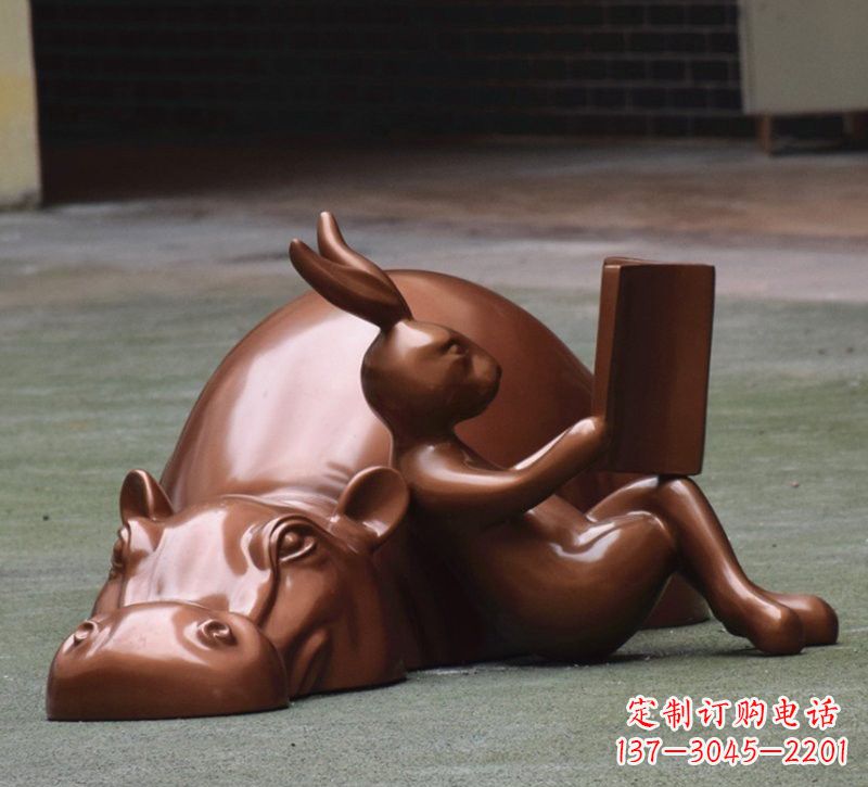 丽水玻璃钢河马雕塑——给环境添彩