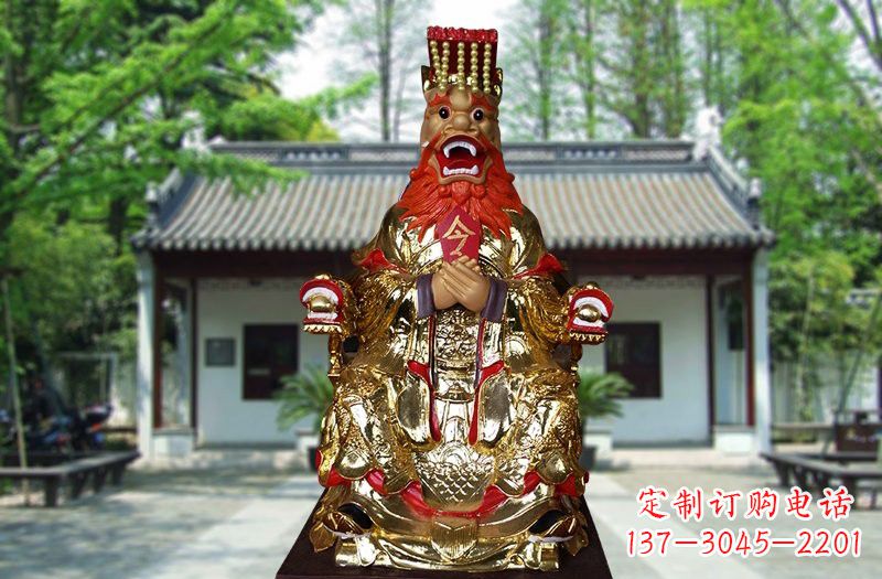 丽水玻璃钢制作的金龙王雕塑