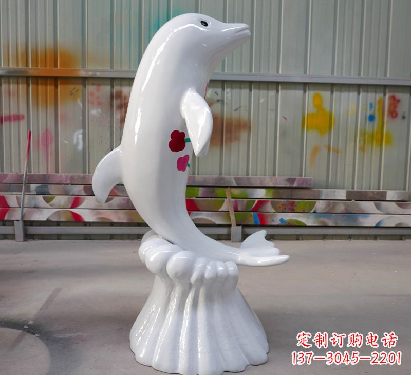 丽水玻璃钢戏水海豚景观标识