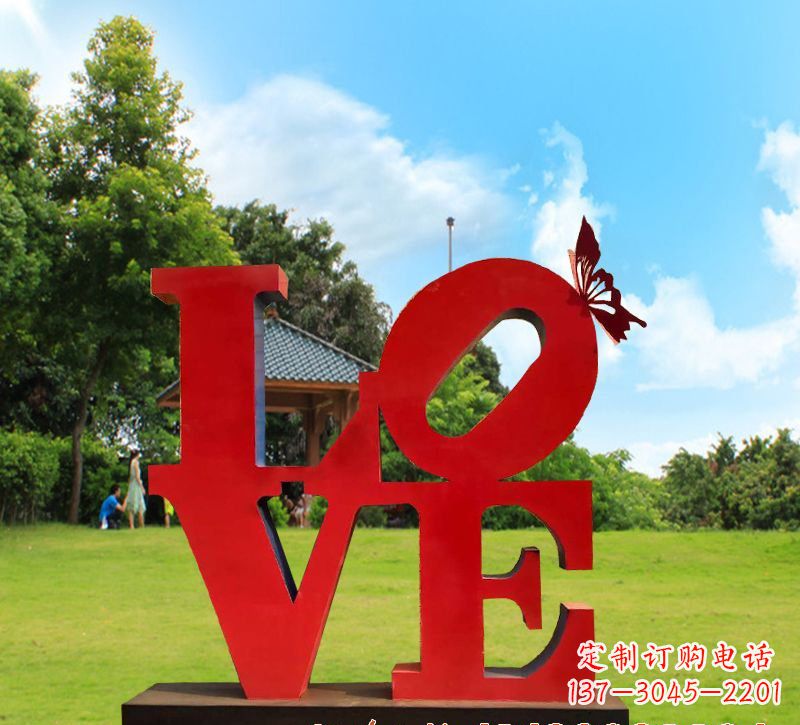 丽水不锈钢love景观雕塑222