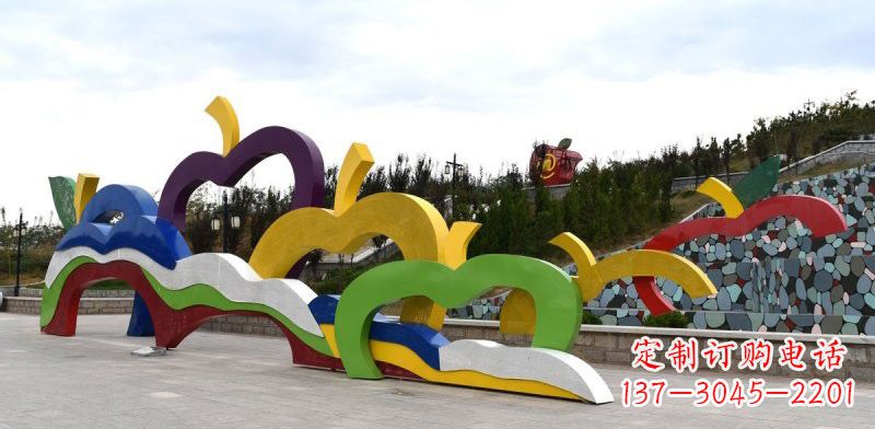 丽水不锈钢彩色苹果雕塑