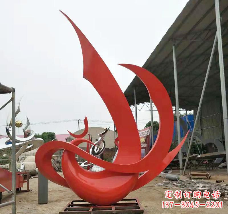 丽水不锈钢彩色凤凰雕塑2
