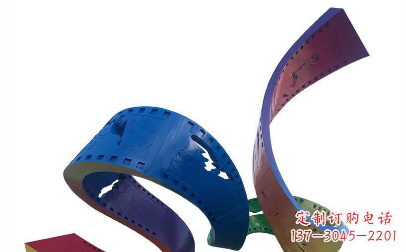 丽水不锈钢彩色胶卷公园雕塑精美的艺术珍品