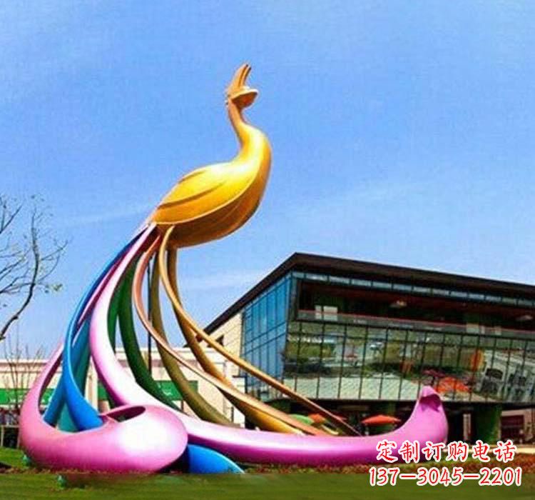 丽水不锈钢彩色孔雀雕塑——美轮美奂的艺术精品