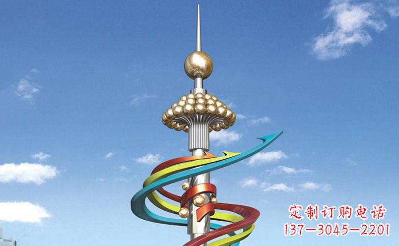 丽水不锈钢飘带彩色雕塑——缤纷空间的艺术美学