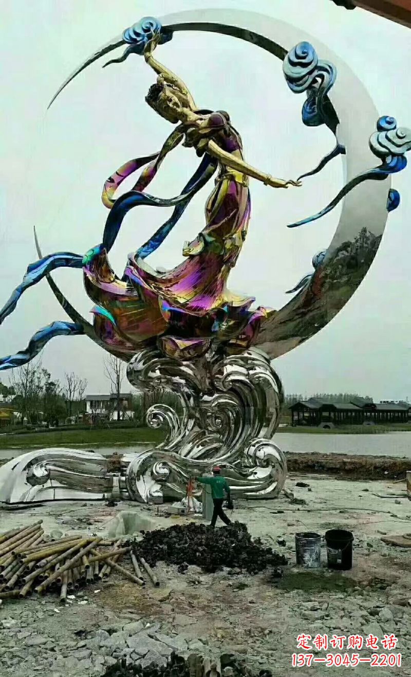 丽水不锈钢嫦娥奔月雕塑