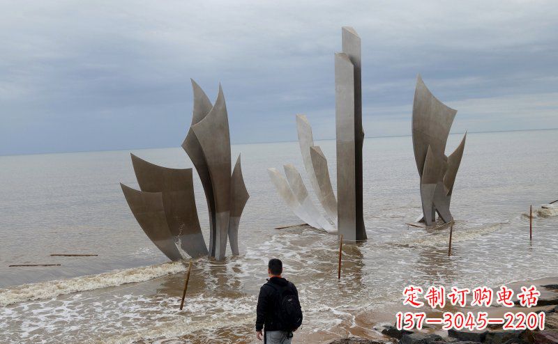 丽水不锈钢抽象船帆海边景观雕塑