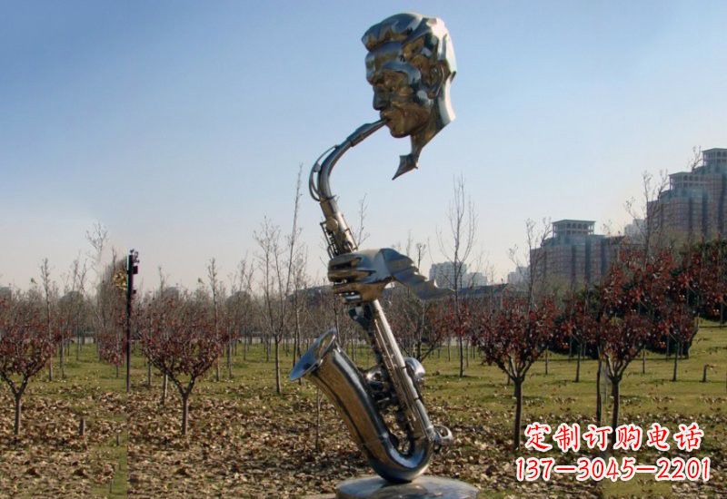 丽水不锈钢抽象吹萨克斯人物雕塑