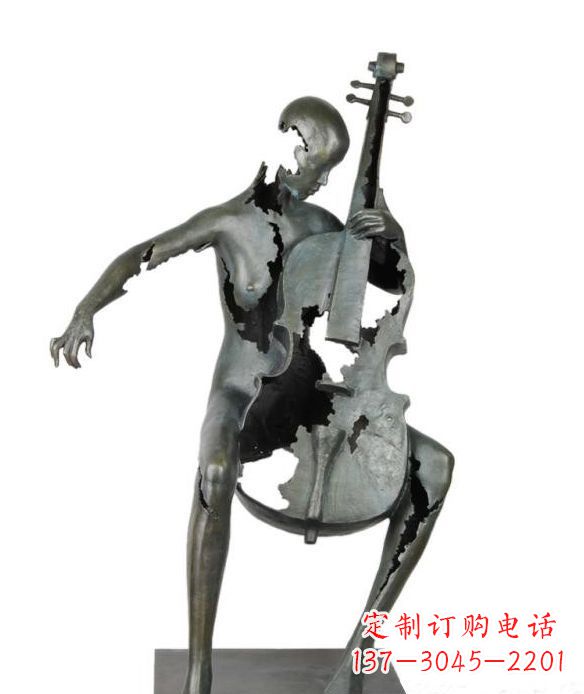 丽水不锈钢抽象弹吉他人物雕塑