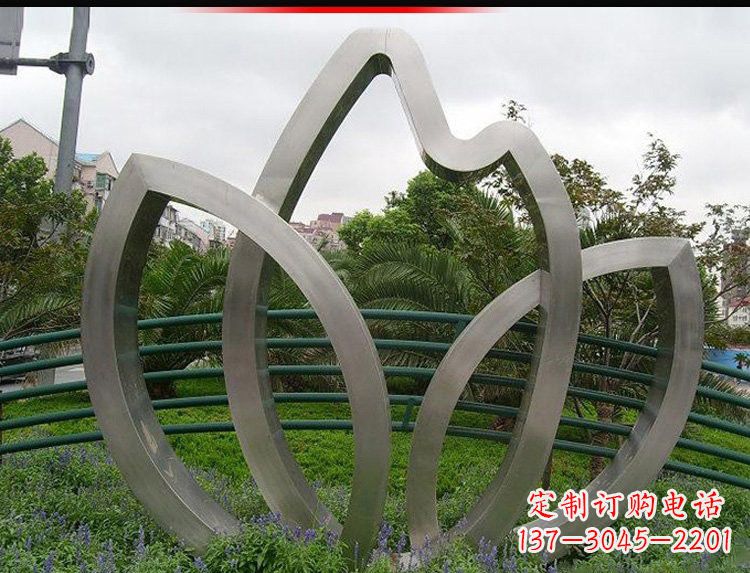 丽水不锈钢抽象树叶雕塑2