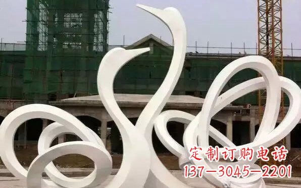 丽水不锈钢抽象天鹅雕塑222