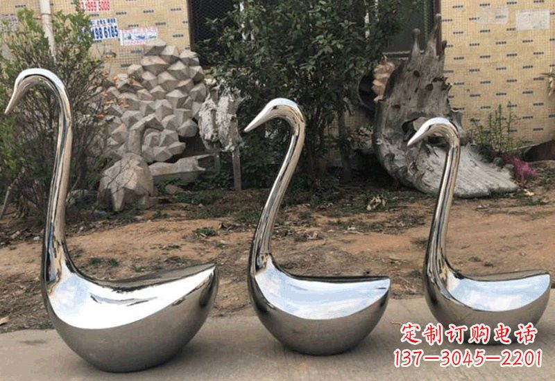 丽水不锈钢抽象天鹅座椅雕塑