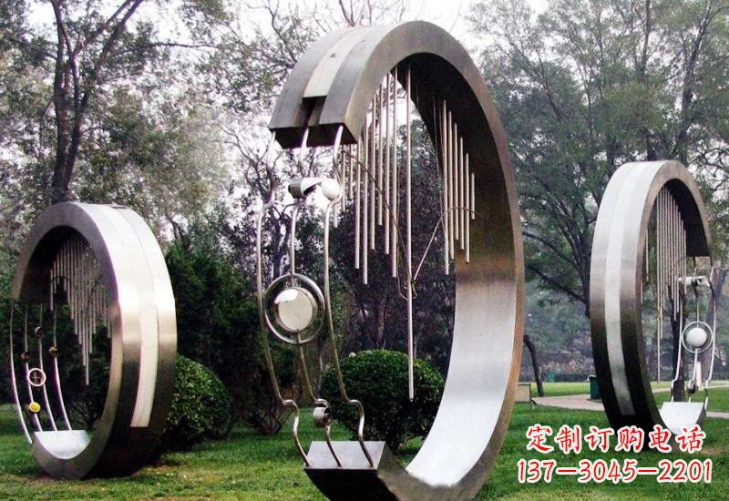 丽水不锈钢圆环雕塑——聆听之美