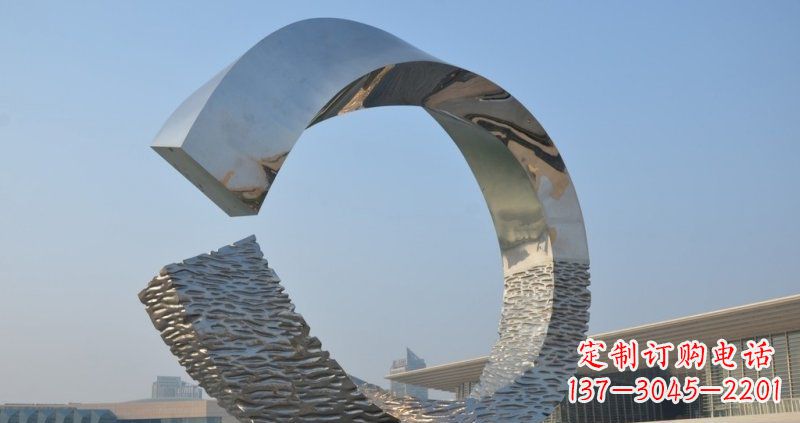 丽水不锈钢抽象圆环广场景观雕塑
