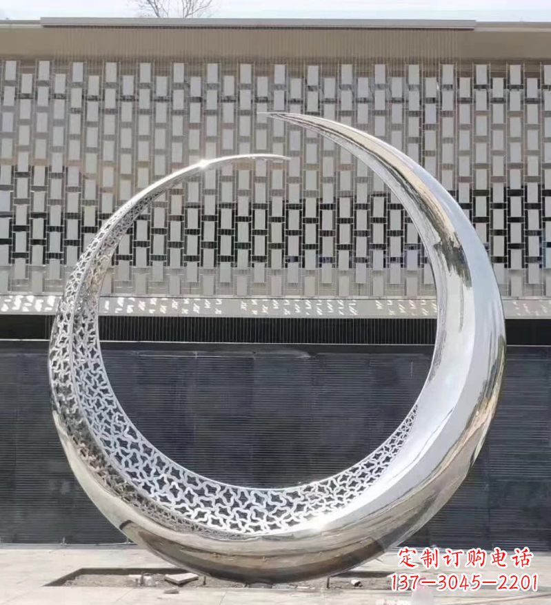 丽水不锈钢月亮雕塑精美的艺术之作