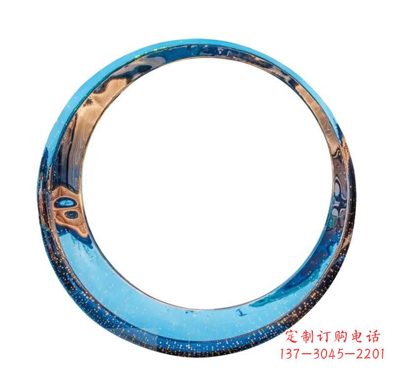 丽水不锈钢创意景观圆环雕塑——美化城市的创意艺术