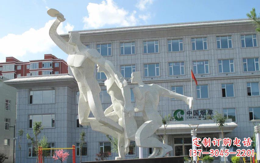 丽水不锈钢打乒乓球人物雕塑