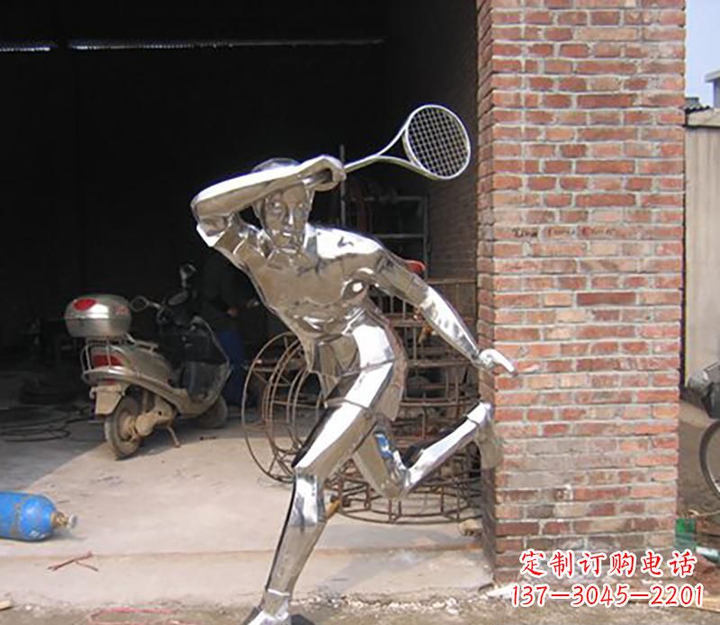 丽水不锈钢打羽毛球雕塑