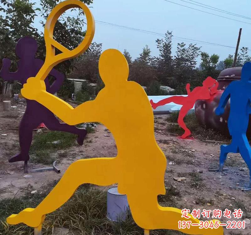 丽水不锈钢打羽毛球雕塑2
