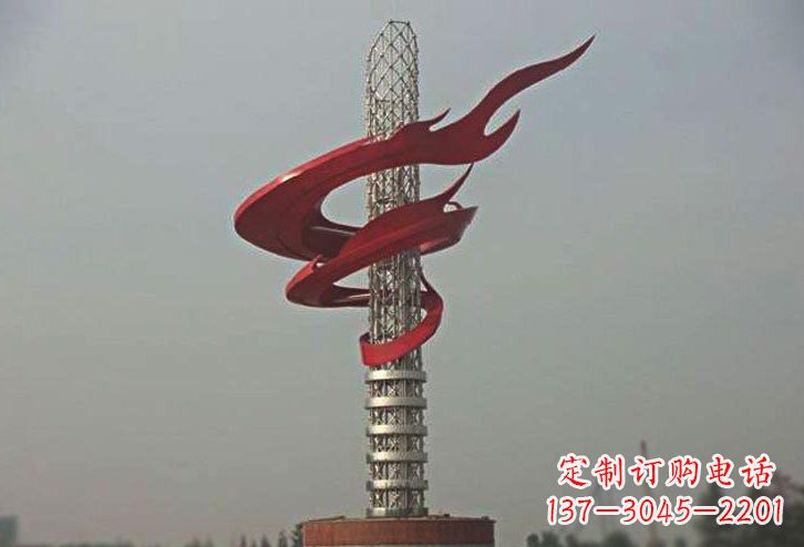 丽水不锈钢大型抽象火炬雕塑