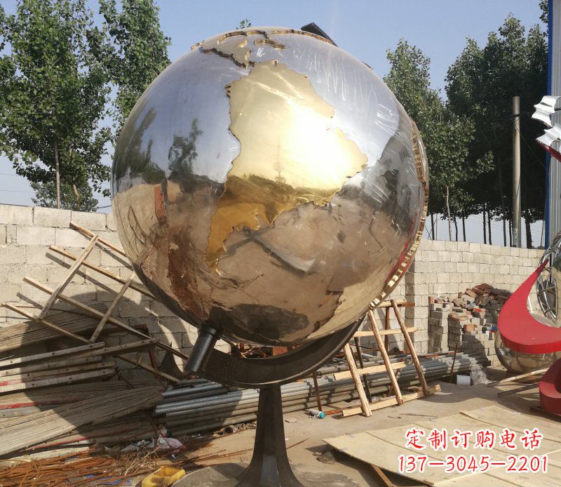 丽水不锈钢地球仪校园中的精美雕塑