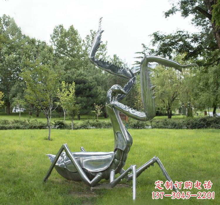 丽水不锈钢螳螂雕塑精雕细琢的艺术瑰宝