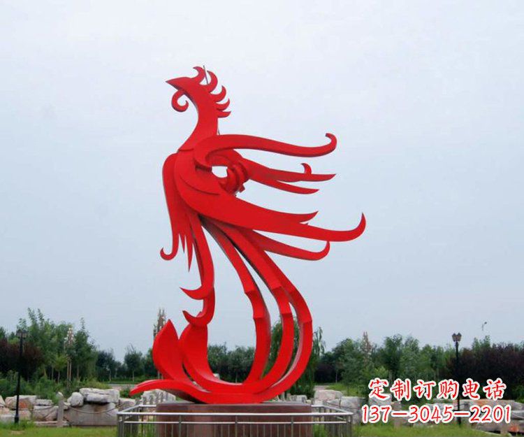 丽水精美凤凰雕塑点亮凤凰公园