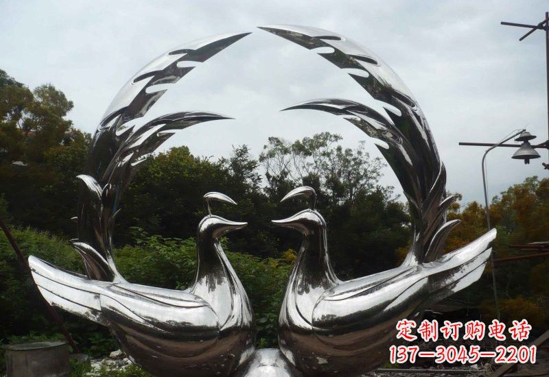 丽水不锈钢孔雀雕塑精致美丽的艺术品