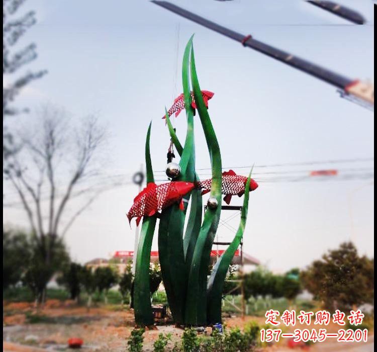 丽水不锈钢鲤鱼雕塑美轮美奂的艺术之作