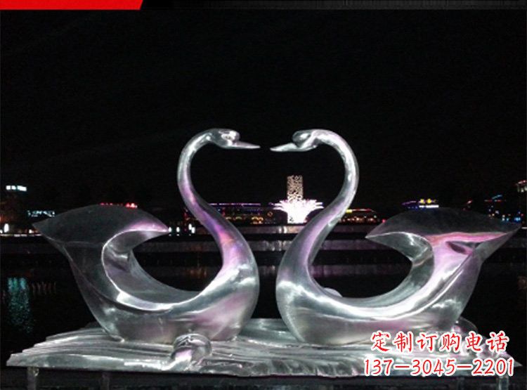 丽水不锈钢天鹅雕塑美化公园