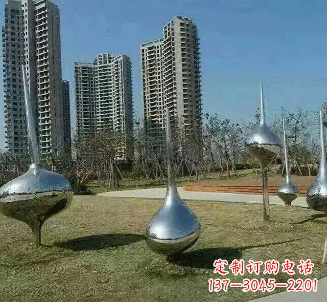 丽水不锈钢陀螺雕塑精美装饰公园环境