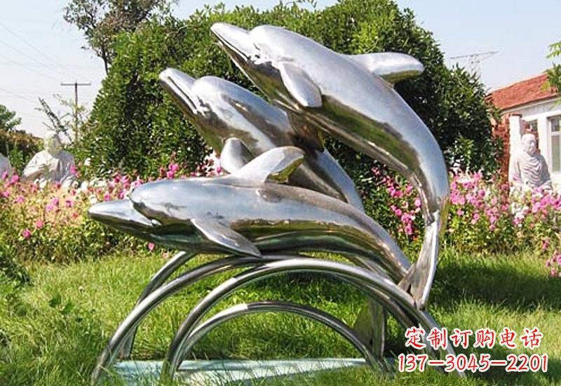 丽水不锈钢海豚雕塑——点亮公园的精灵