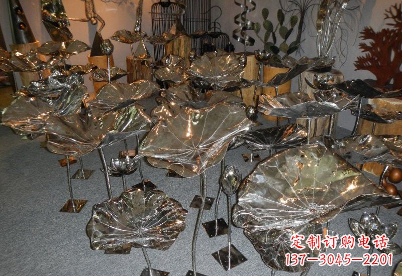 丽水不锈钢荷叶雕塑——缔造美丽公园