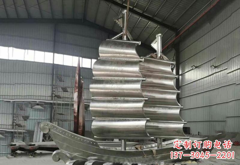 丽水不锈钢公园帆船雕塑