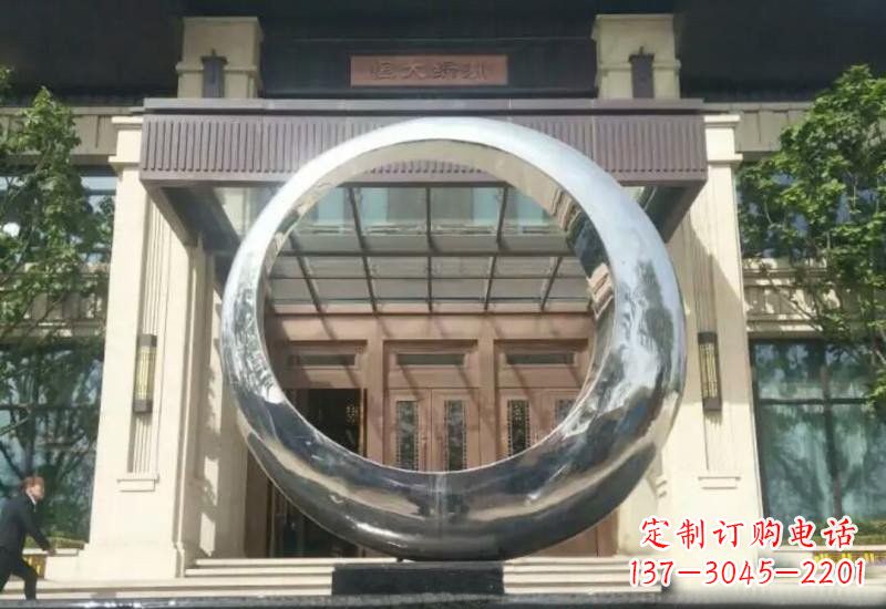 丽水不锈钢公园圆环雕塑精致美观的艺术品