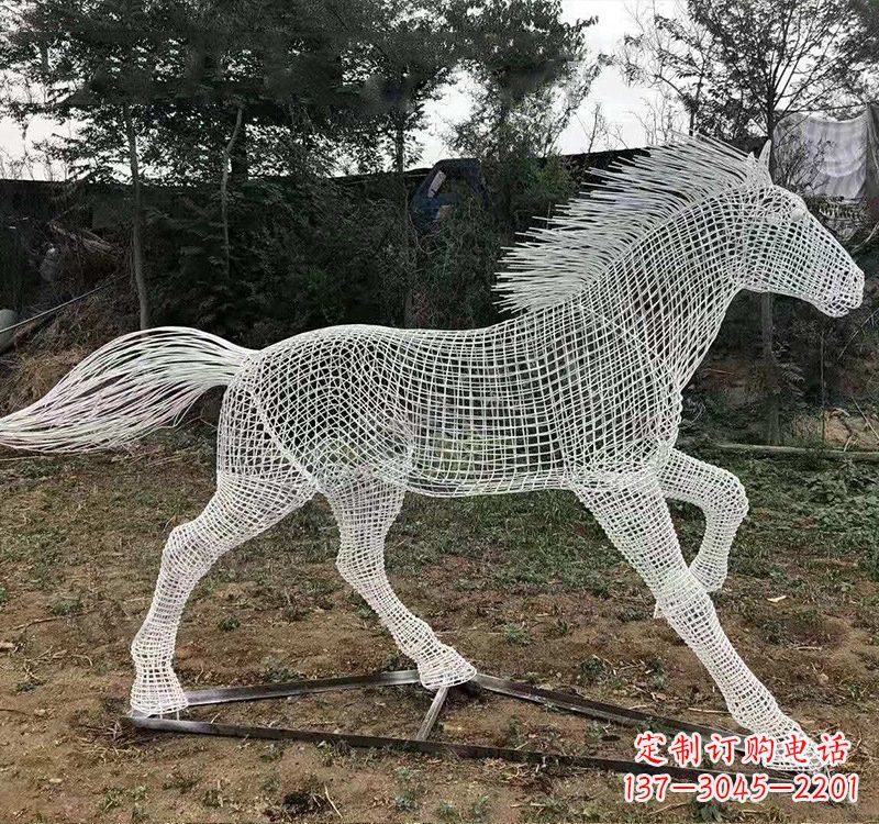 丽水不锈钢公园镂空奔马雕塑